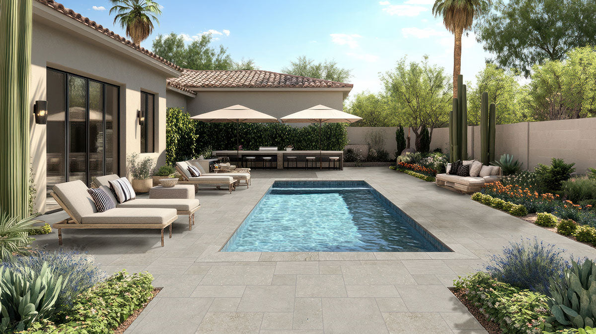 MSI Seagrass Limestone Paver — surface detail in natural tonality
