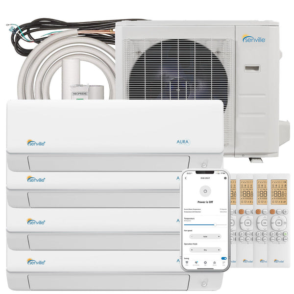 Senville 36000 BTU Quad Zone Ductless Mini Split & Heat Pump | SENA/36HF/Q