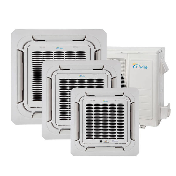 Senville 36000 BTU Tri-Zone Ceiling Cassette Mini Split & Heat Pump | SENA/36HF/TIC