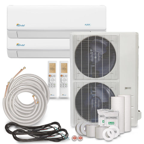 Senville 48000 BTU Dual Zone Ductless Mini Split & Heat Pump | SENA/48HF/D
