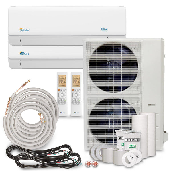 Senville 48000 BTU Dual Zone Ductless Mini Split & Heat Pump | SENA/48HF/D