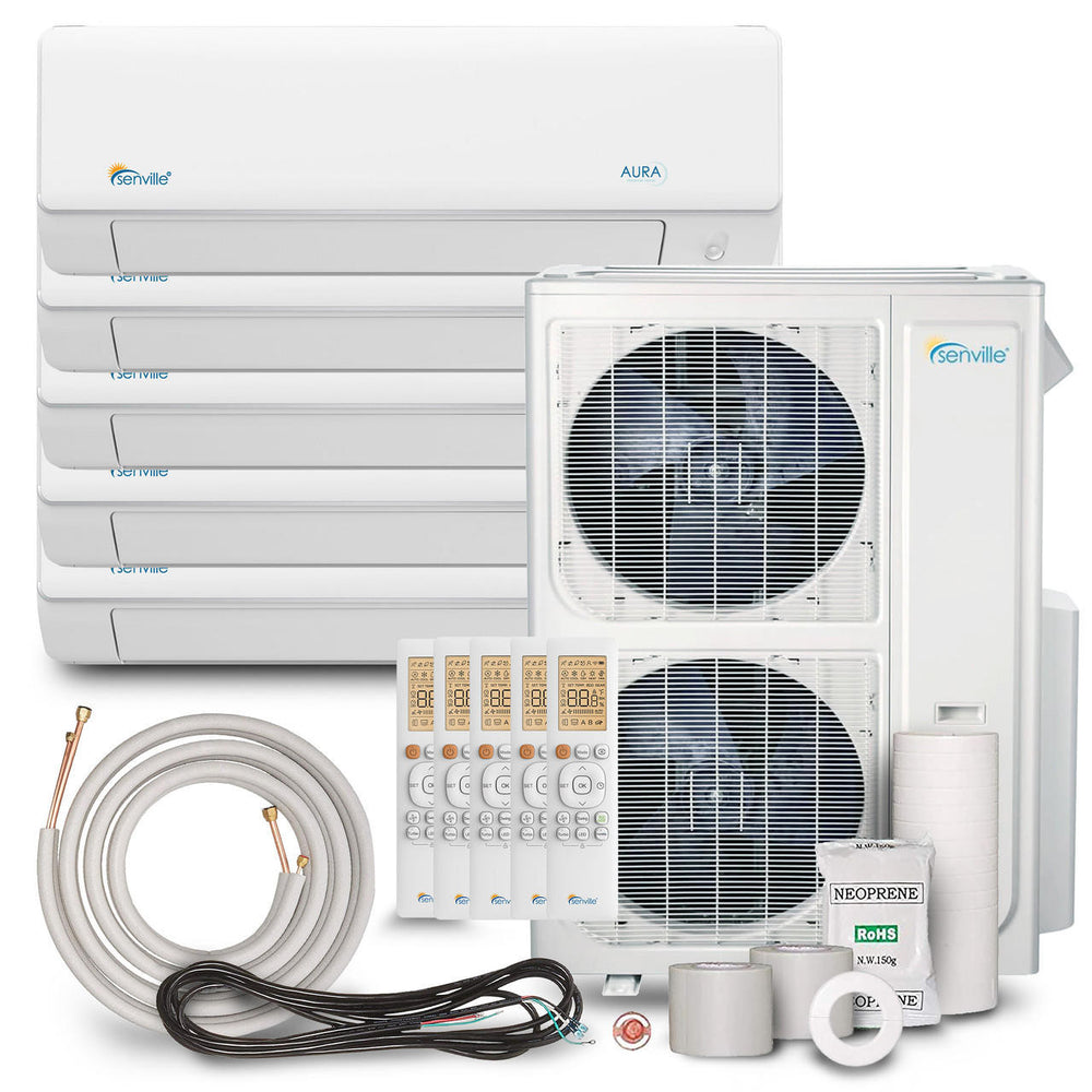 Senville 48000 BTU Five Zone Ductless Mini Split & Heat Pump | SENA/48HF/F — Ductless Mini-Split