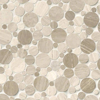 MSI White Oak Serenity Stone Pebble Mosaic — Natural Stone Mosaic in white tonality