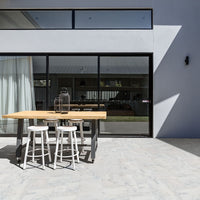 MSI Sierra White Marble Paver — surface detail in white tonality