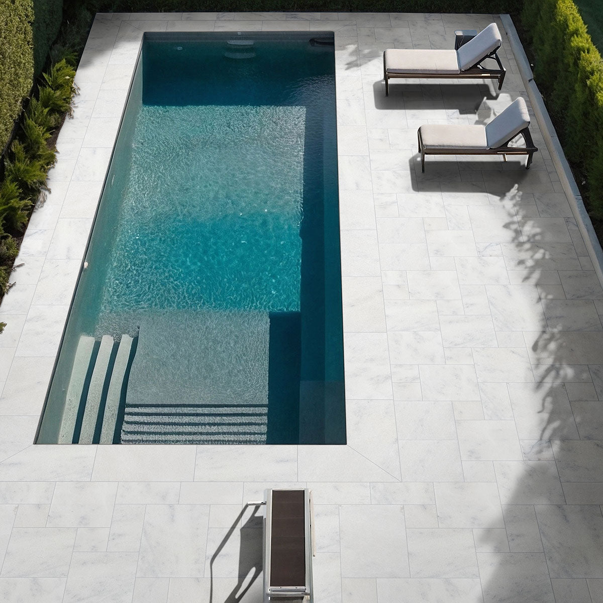 MSI Sierra White Marble Paver — surface detail in white tonality