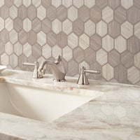 MSI Silva Oak 2" Hexagon Mosaic Tile — surface detail in natural tonality