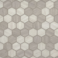 MSI Silva Oak 2" Hexagon Mosaic Tile — Glass Mosaic Tile mesh-mounted for designer installs