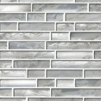 MSI Silver Canvas Interlocking Tile — Glass Mosaic Tile in silver tonality