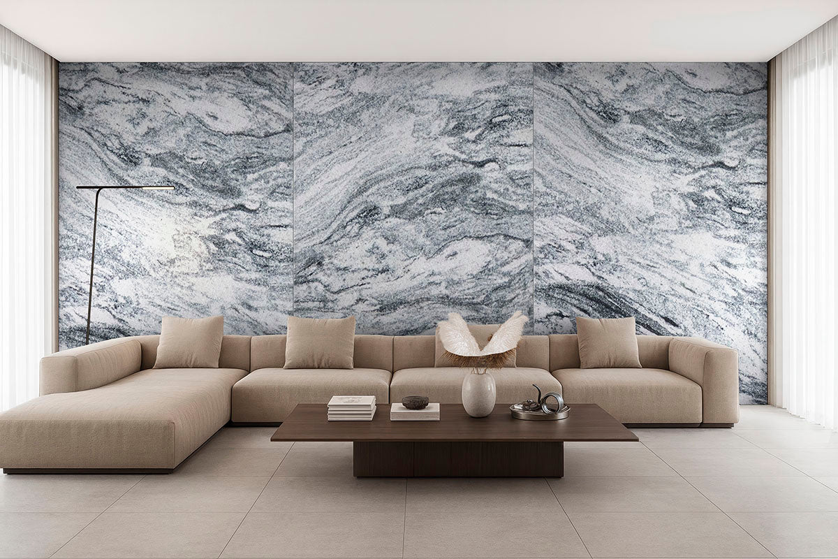 MSI Silver Cloud Granite, surface detail in silver tonality