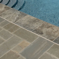 MSI Silver Travertine Coping — surface detail in silver tonality