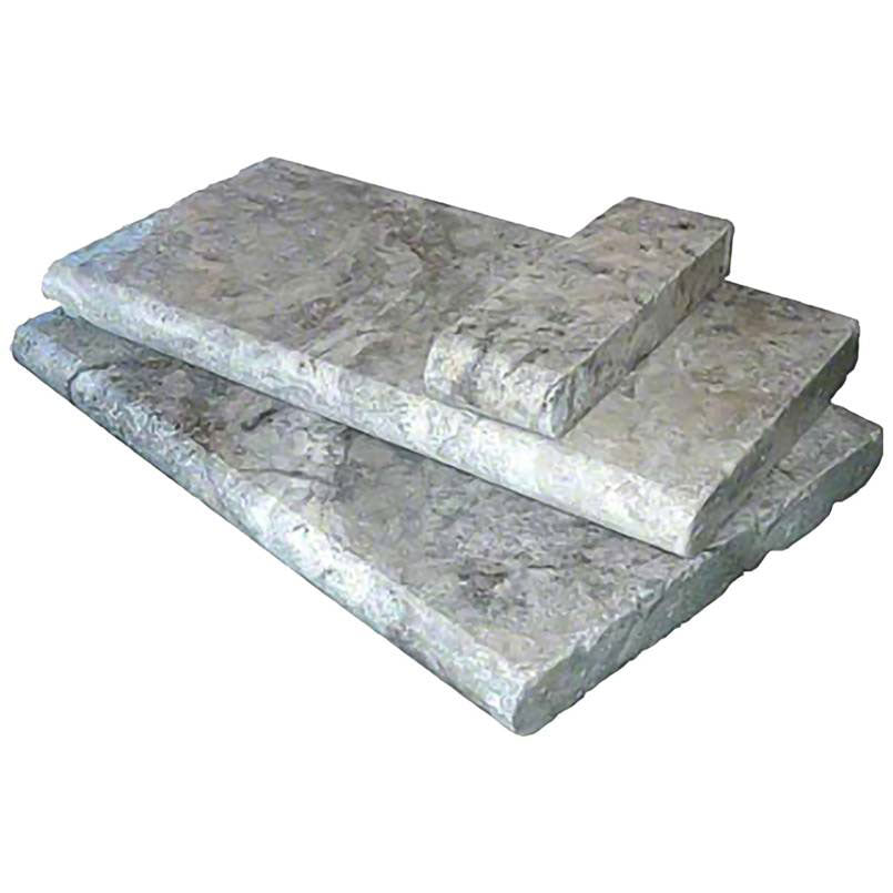 Silver Travertine Pool Coping