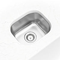 MSI 18G 1210 Sinks — surface detail in natural tonality heavy-gauge undermount single-bowl kitchen sink