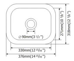 MSI 18G 1210 Sinks — surface detail in natural tonality heavy-gauge undermount single-bowl kitchen sink