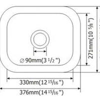 MSI 18G 1210 Sinks — surface detail in natural tonality heavy-gauge undermount single-bowl kitchen sink