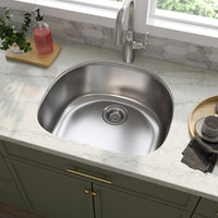 MSI 18G 2321 Sinks — surface detail in natural tonality heavy-gauge undermount single-bowl kitchen sink