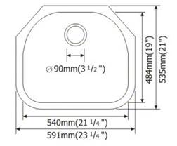 MSI 18G 2321 Sinks — surface detail in natural tonality heavy-gauge undermount single-bowl kitchen sink