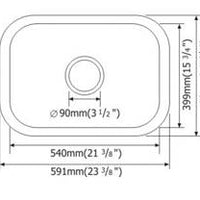 MSI 18G 2318 Sinks — surface detail in natural tonality heavy-gauge undermount single-bowl kitchen sink