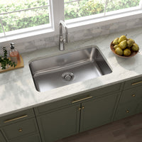 MSI 18G 3018 Sinks — surface detail in natural tonality heavy-gauge undermount single-bowl kitchen sink