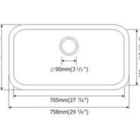MSI 18G 3018 Sinks — surface detail in natural tonality heavy-gauge undermount single-bowl kitchen sink