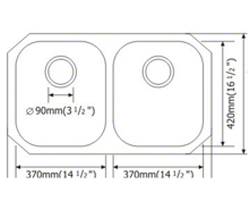 MSI 18G 50/50 — surface detail in natural tonality heavy-gauge undermount single-bowl kitchen sink