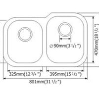 MSI 18G 40/60 — surface detail in natural tonality heavy-gauge undermount single-bowl kitchen sink