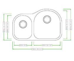 MSI 18G 40/60 — surface detail in natural tonality heavy-gauge undermount single-bowl kitchen sink
