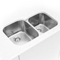 MSI 18G 60/40 — surface detail in natural tonality heavy-gauge undermount single-bowl kitchen sink