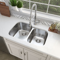 MSI 18G 60/40 — surface detail in natural tonality heavy-gauge undermount single-bowl kitchen sink