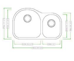MSI 18G 60/40 — surface detail in natural tonality heavy-gauge undermount single-bowl kitchen sink