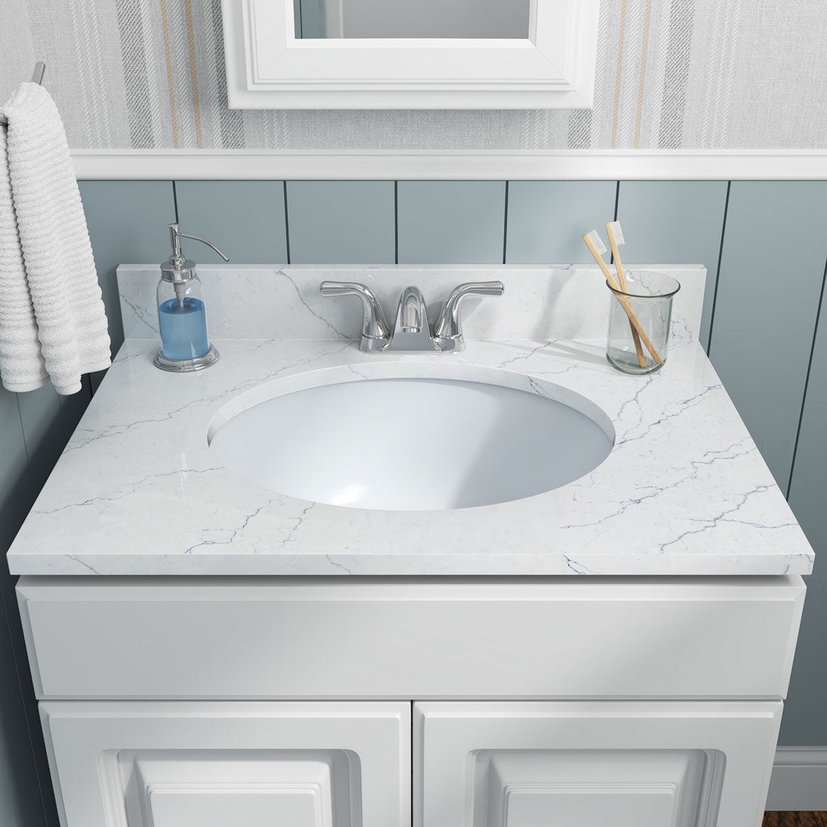 Vanity White Oval Porcelain - 1714
