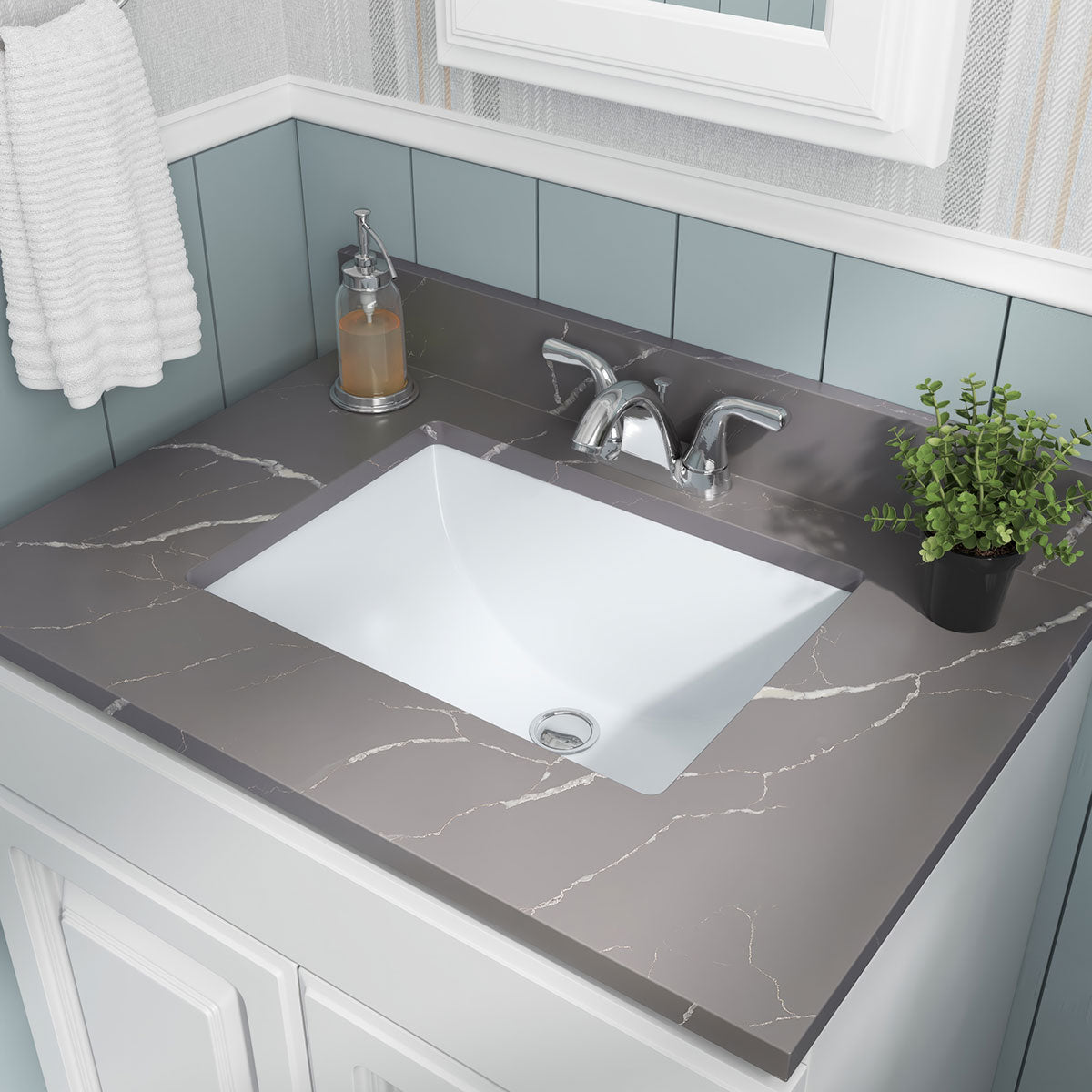 White Porcelain Sink - 1813