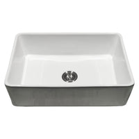 MSI Fireclay Farmhouse White Single Bowl-3020 Sinks — surface detail in white tonality