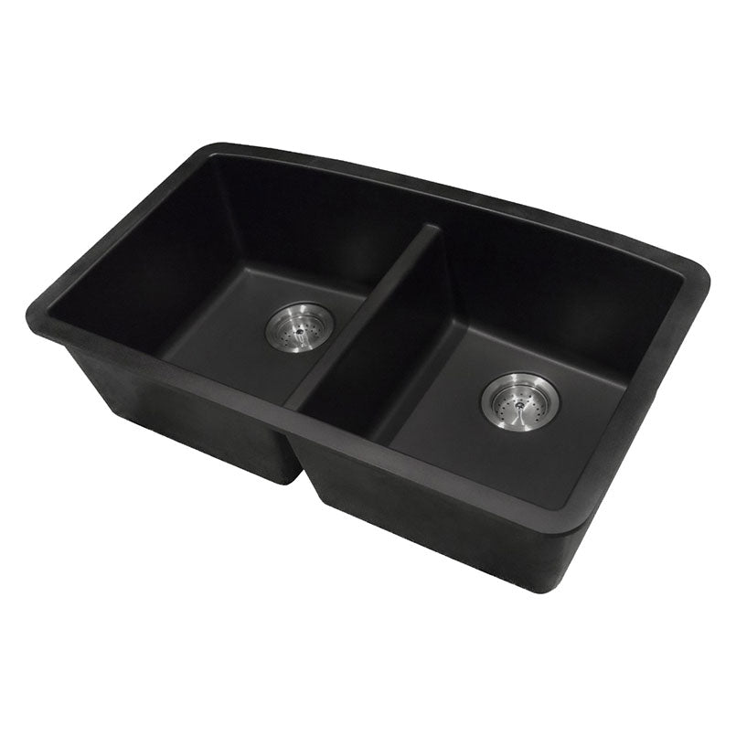 Black Quartz Double Bowl 50/50 - 3219