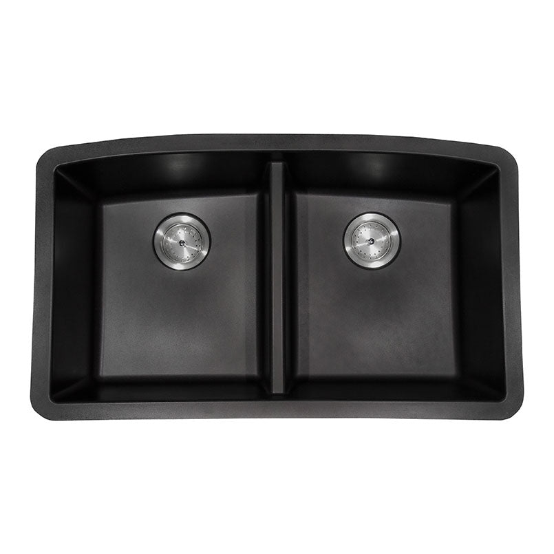 Black Quartz Double Bowl 50/50 - 3219