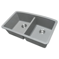 MSI Grey Quartz Double Bowl 50/50-3219 Sinks — surface detail in grey tonality