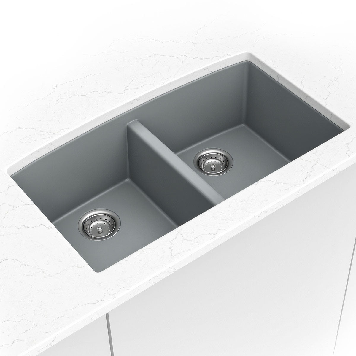 Grey Quartz Double Bowl 50/50 - 3219