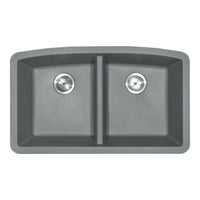 MSI Grey Quartz Double Bowl 50/50-3219 Sinks — Single-Bowl Kitchen Sink in grey tonality