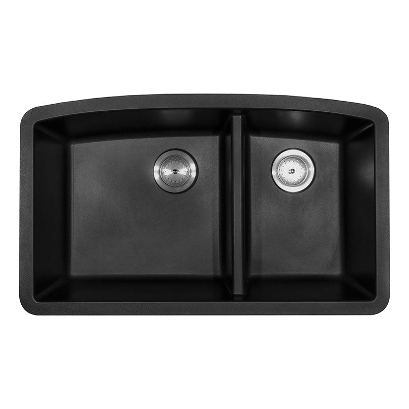 Black Quartz Double Bowl 60/40 - 3219