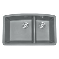 MSI Grey Quartz Double Bowl 60/40-3219 Sinks — Single-Bowl Kitchen Sink in grey tonality