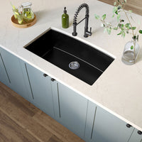 MSI Black Quartz Single Bowl 3219 Sinks — surface detail in black tonality