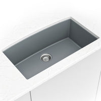 MSI Grey Quartz Single Bowl 3219 Sinks — surface detail in grey tonality