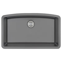 MSI Grey Quartz Single Bowl 3219 Sinks — Single-Bowl Kitchen Sink in grey tonality