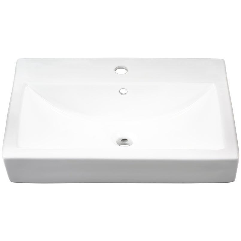 Overmount White Rectangle Porcelain - 2417