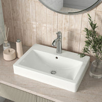 MSI Overmount White Rectangle 2417 Sinks — surface detail in white tonality