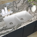 MSI White Quartz Double Bowl 50/50-3219 Sinks