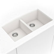 White Quartz Double Bowl 50/50 - 3219