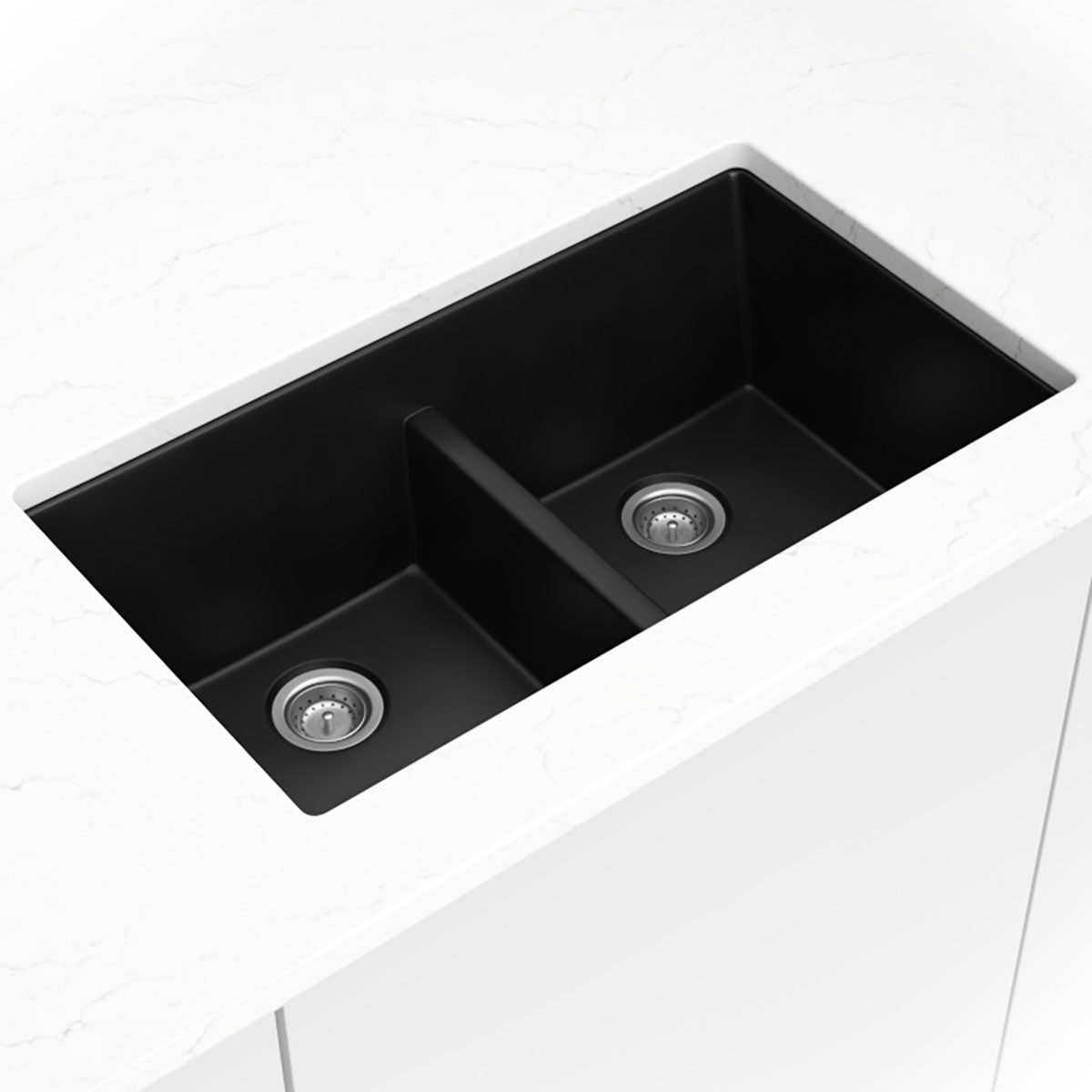 Black Quartz Double Bowl 50/50 – 3319