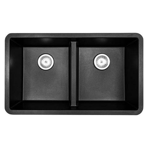 MSI Black Quartz Double Bowl 50/50-3319 Sinks