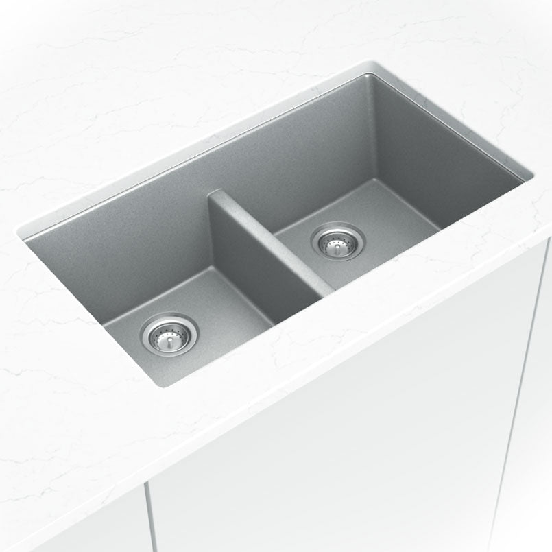 Gray Quartz Double Bowl 50/50 – 3319