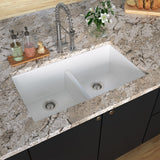 MSI White Quartz Double Bowl 50/50-3319 Sinks